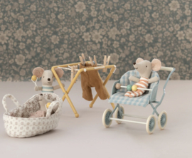 Maileg Stroller, Baby Mice - Mint  11-3107-00