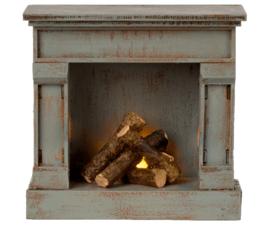 Maileg Miniature fireplace - Vintage Blue 11-2001-00