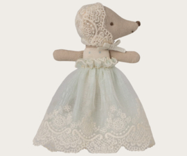 Maileg Baby mouse in gown - mint 17-6000-01 Nieuw!