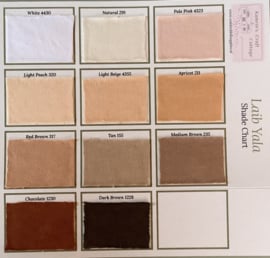 Shade Card Laib Yala Swiss tricot in 11 colours (heavy weight)