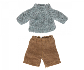 Maileg Knitted sweater and pants for big brother 17-2214-02