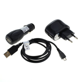 USB Voeding Autolader Micro-USB Laadset 3 delig  1A