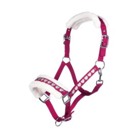 Halster plus Touw Hartjes roze/zilver "sweet Valentine"