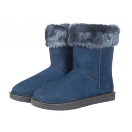 Davos Fur bontgevoerde stalschoen met bontrandje donkerblauw