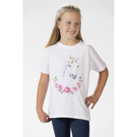 tshirt kind pretty horse wit maat 110 t/m 164