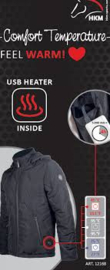 Verwarmde jas -Keep Warm - met verwarming (met powerbank)