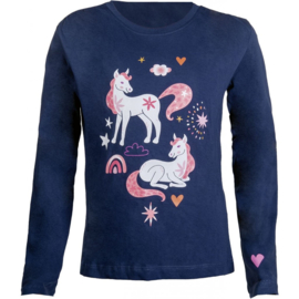 tshirt met lange mouw pony dream donkerblauw maat 98 tm 140