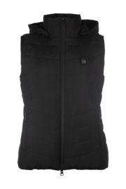 Bodywarmer zwart met verwarming, met afneembare capuchon (met powerbank)