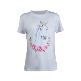 tshirt kind pretty horse wit maat 110 t/m 164