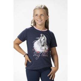 tshirt horse spirit donkerblauw vanaf maat 98 t/m 164