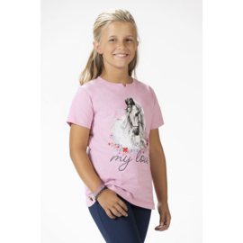 tshirt flower pony lichtrose vanaf maat 98 t/m 140