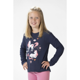 tshirt met lange mouw pony dream donkerblauw maat 98 tm 140