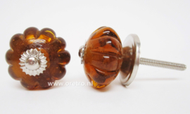 Ladeknop glas amber