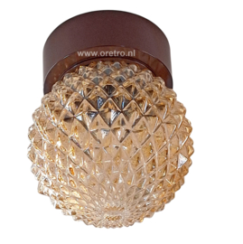 Plafondlamp schroefbol amber puntig