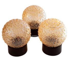 Plafondlamp schroefbol amber bubbels
