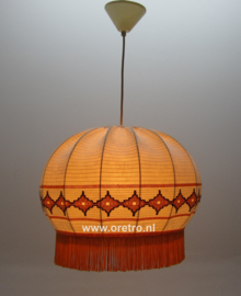 Hanglamp stoffen kap beige met oranje