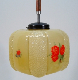 Hanglamp art deco glas met bloemen