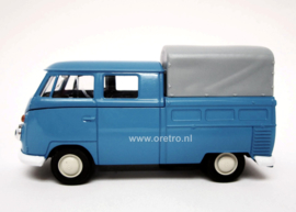 Modelauto VW bus T1 Pickup huif blauw  1:34