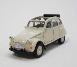 Modelauto Citroën 2CV beige met roldak  1:34