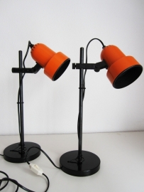 Tafellamp zwart met oranje