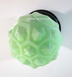 Plafondlamp glas art deco groen