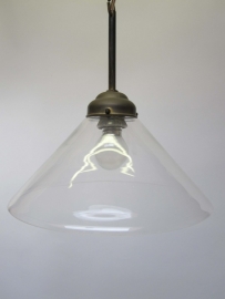 Hanglamp ketting messing met helder glas