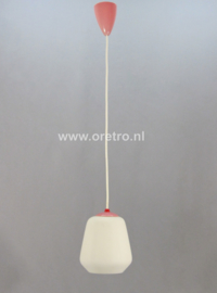 Hanglamp glas wit met roze