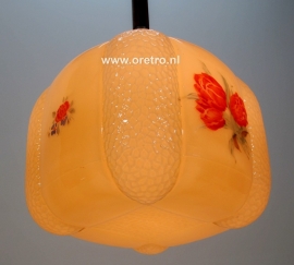 Hanglamp art deco glas met bloemen