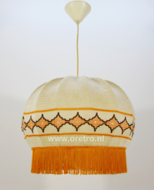 Hanglamp stoffen kap beige met oranje