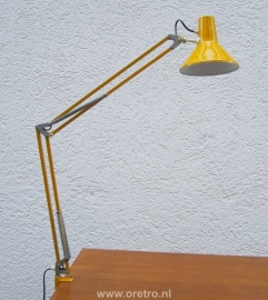 Architectenlamp geel klemlamp