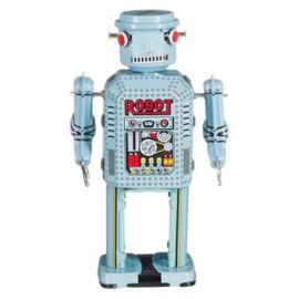 Robot blauw met rode ogen