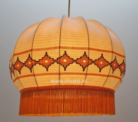 Hanglamp stoffen kap beige met oranje