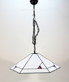 Hanglamp Tiffany wit 6 kant