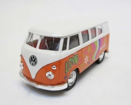 Modelauto VW bus T1 oranje Hippie  1:34