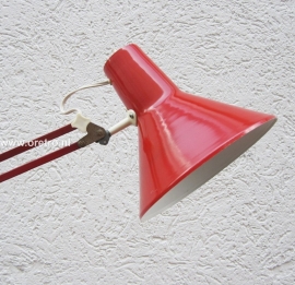 Architectenlamp rood klemlamp