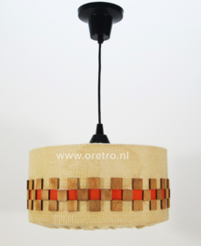 Hanglamp met jute en hout