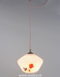 Hanglamp glas Rode roos