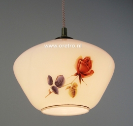 Hanglamp glas Rode roos