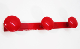 Wandkapstok 3 knop rood