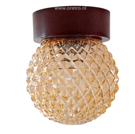 Plafondlamp schroefbol amber puntig
