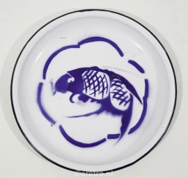 Emaille bordje Koi blauw