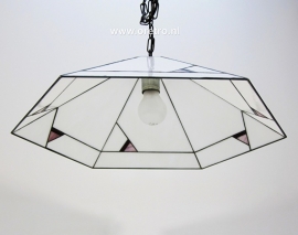 Hanglamp Tiffany wit 6 kant