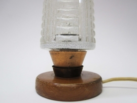 Tafellamp hout/glas