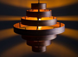 Hanglamp Walnut 7 rings hout