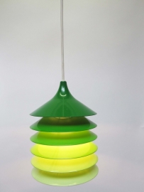 Hanglamp groen lamellen
