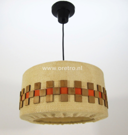 Hanglamp met jute en hout