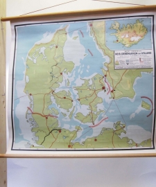 Landkaart Denemarken + IJsland