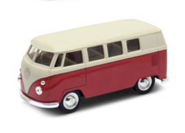 Modelauto VW bus T1 rood  1:34