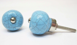 Ladeknopje blauw craquele