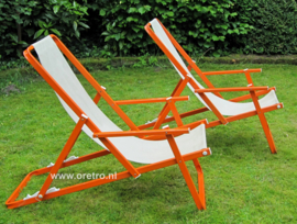 Ligstoel tuinstoel Rinco oranje